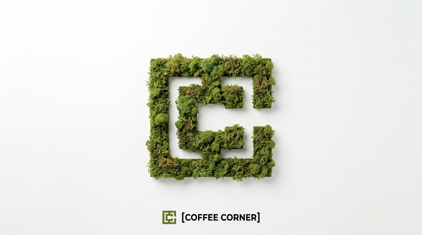 白色背景上的苔藓纹理品牌标志图标