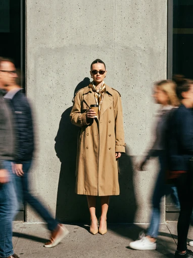 Retro fashion portrait in harsh sunlight